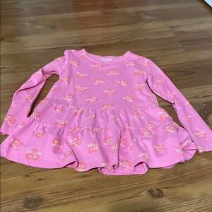 Pink Long Sleeve Dress with Best Friends Print